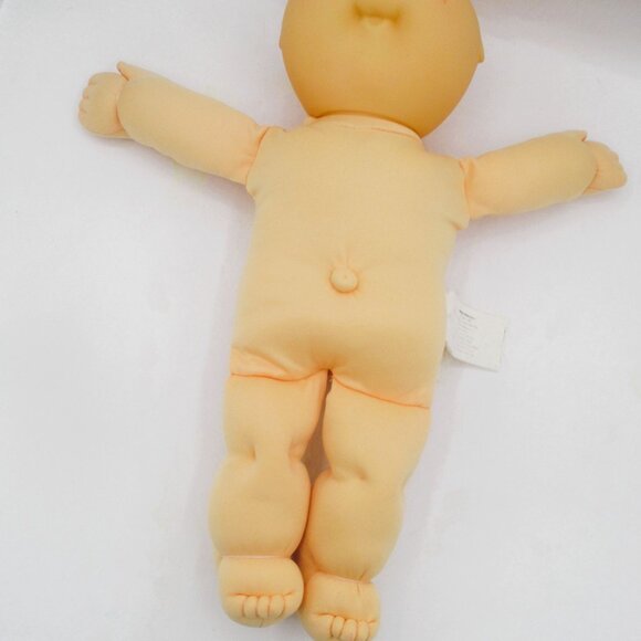1989 Cabbage Patch Kid Doll In Peach Outfit Platinum Top Knot Green Eyes Soft Bo - Picture 3 of 8